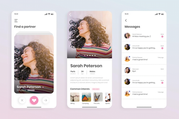 A Sample Dating App Interface With Personal Profile & Chat Window