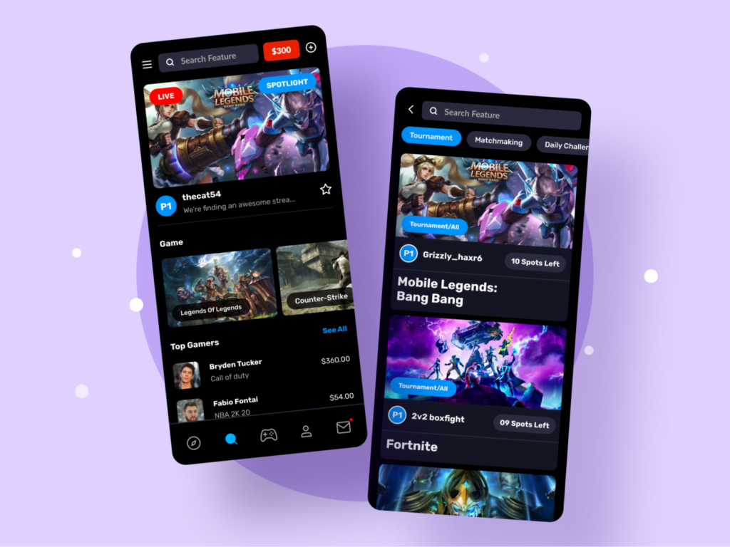 A proposed Gaming Training Marketplace interface