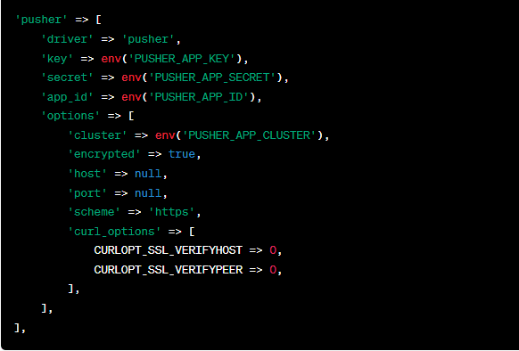 laravel pusher