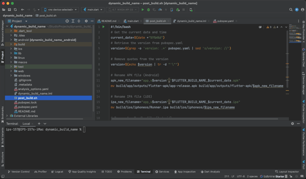 create post build script