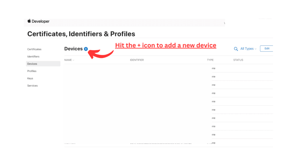 Certificates, Identifiers & Profiles