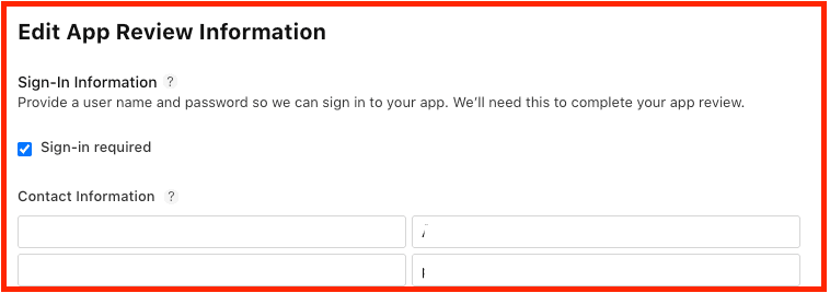 App Review Information