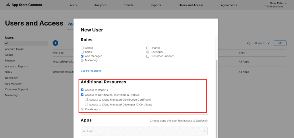 Adding Additional Resources Option (e.g., Certificates, Access Reports)