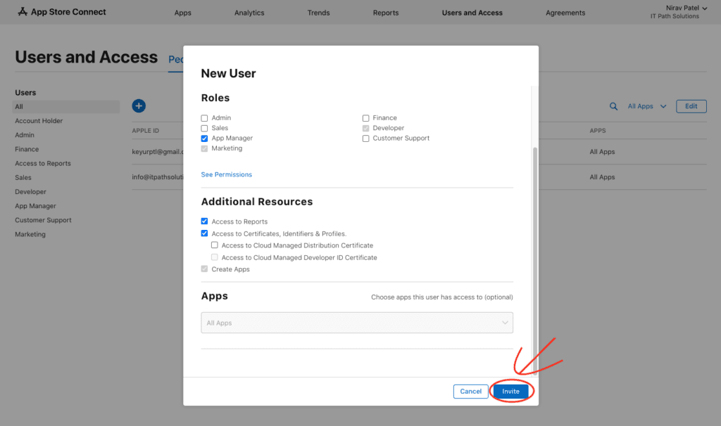 Invitation Sent to Newly Added User