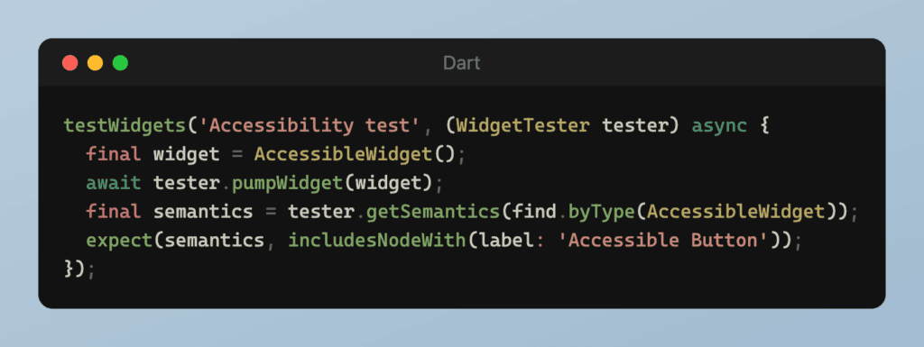 Example of Accessibility Test