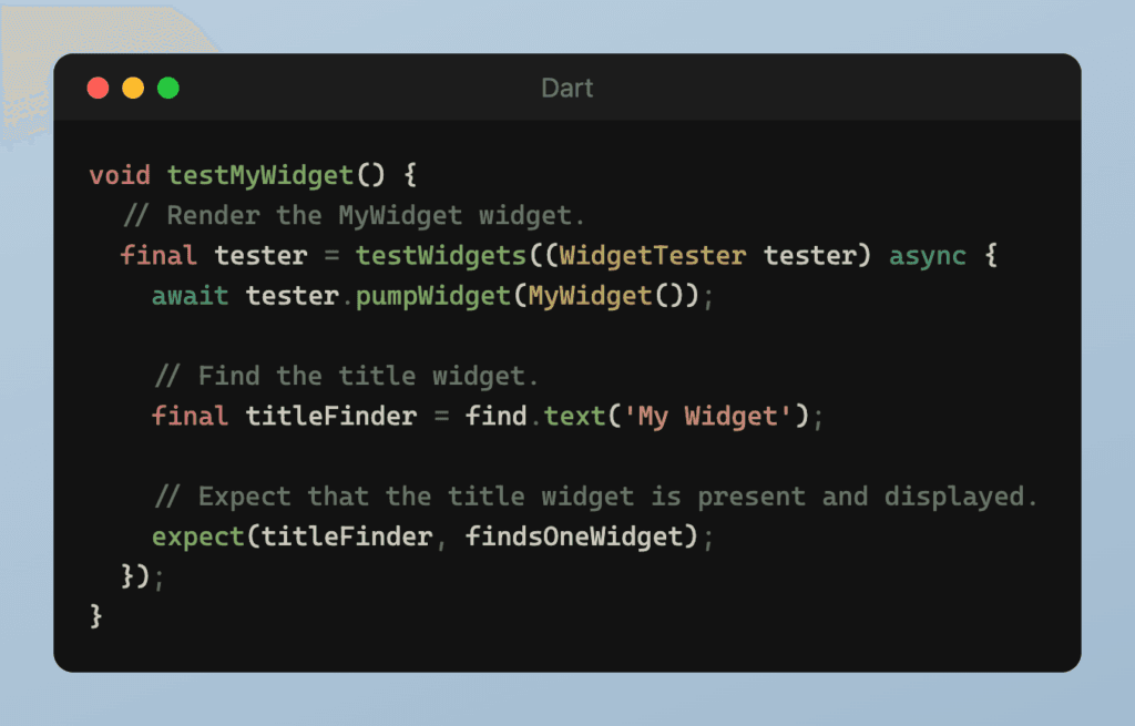 Example of Widget Test