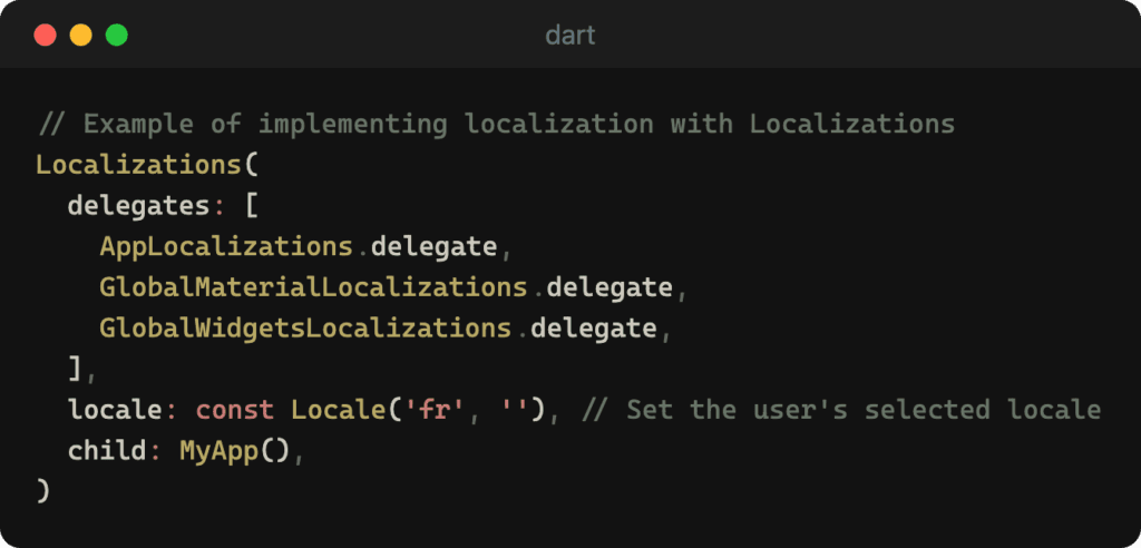 Implementing Localization in the App