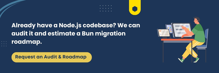 CTA- Already have a Node.js codebase We can audit it and estimate a Bun migration roadmap