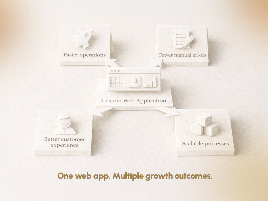 Custom web application driving faster operations scalable processes