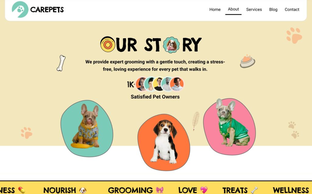 Care Pets - Wix Template for Pet Salons & Grooming Services