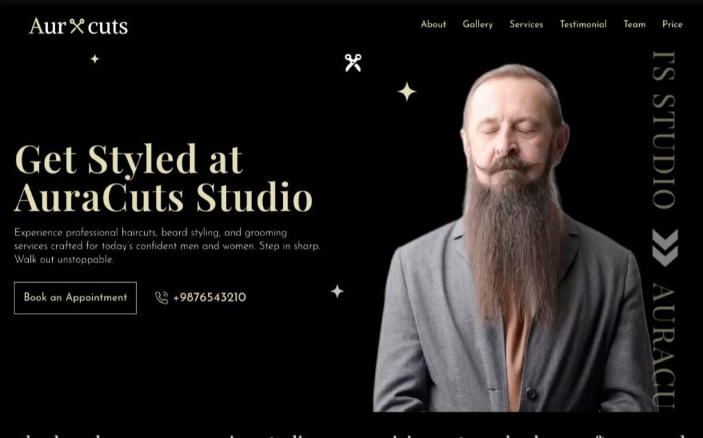 Wix Template for Barbershops, Salons & Grooming Brands