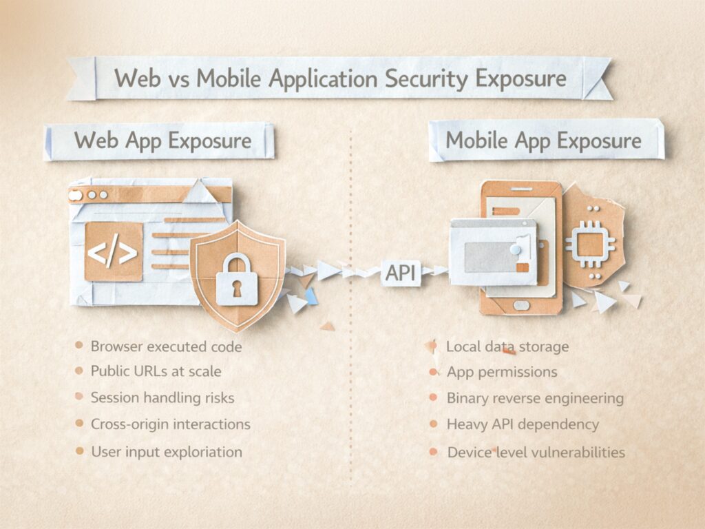 Web vs mobile application security exposure comparison