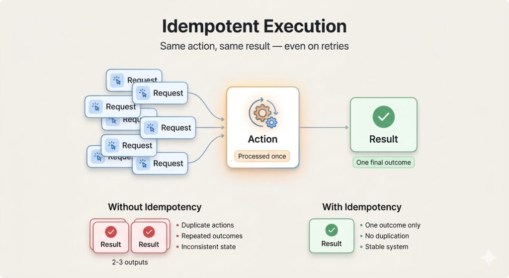 Agent Actions Are Idempotent Where Reversibility Matters
